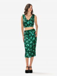 P.A.R.O.S.H. Top corto paillettes Verde