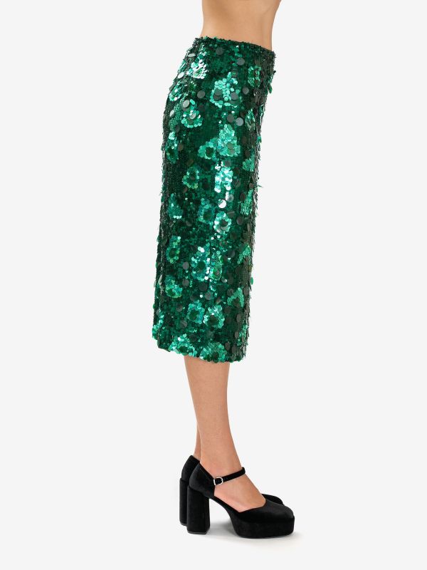 P.A.R.O.S.H. Gonna tubino paillettes Verde