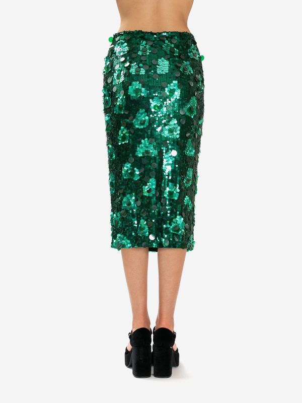 P.A.R.O.S.H. Gonna tubino paillettes Verde