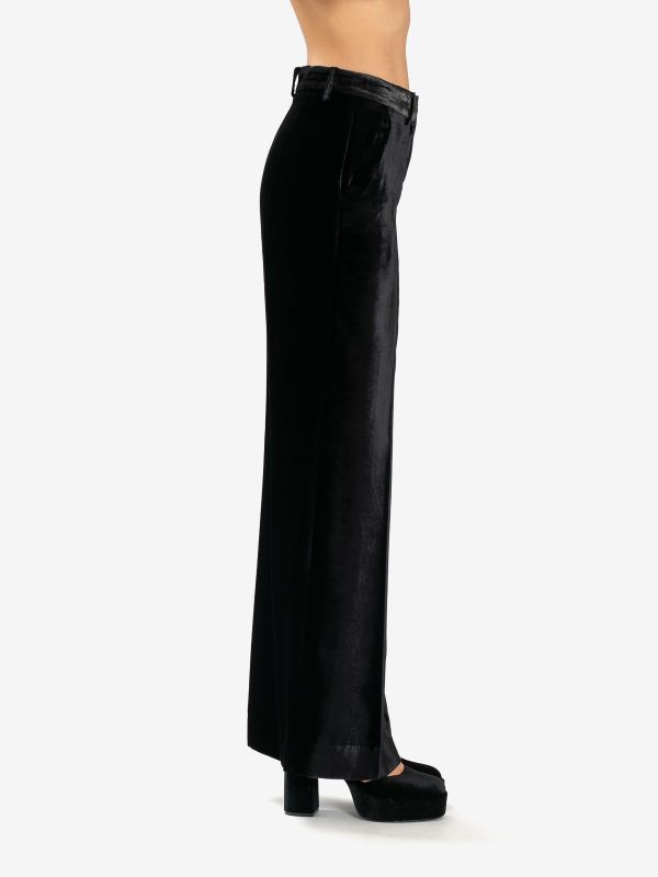 P.A.R.O.S.H. Pantalone largo velluto Nero
