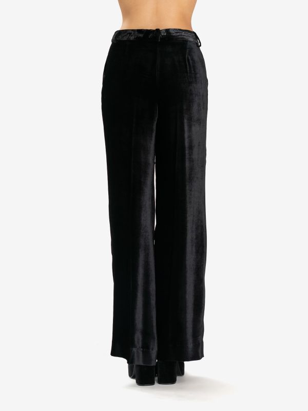P.A.R.O.S.H. Pantalone largo velluto Nero