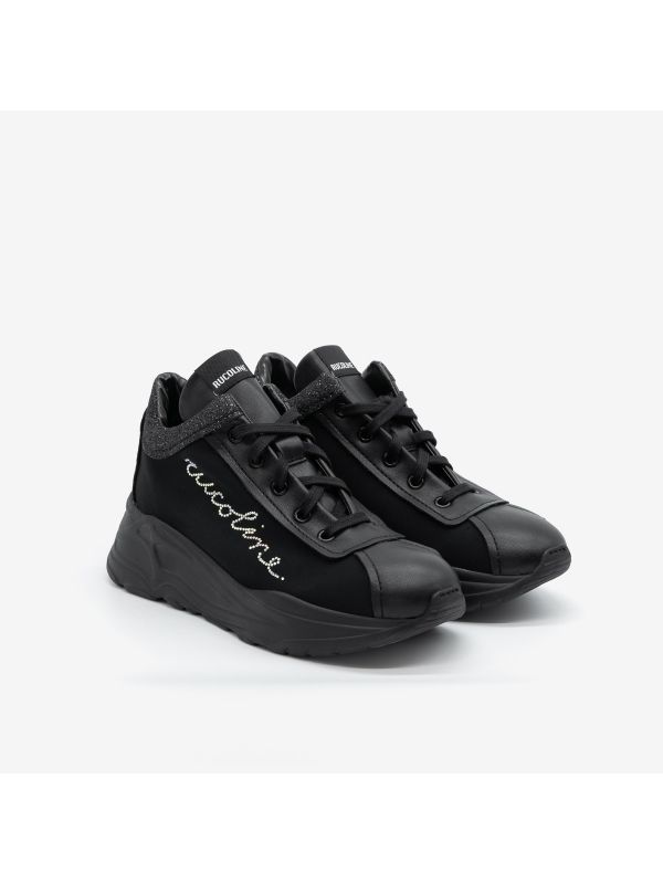 RUCOLINE Sneakers + dettaglio strass Nero RUCOLINE Sneakers + dettaglio strass Nero