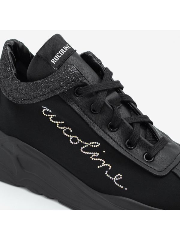 RUCOLINE Sneakers + dettaglio strass Nero RUCOLINE Sneakers + dettaglio strass Nero