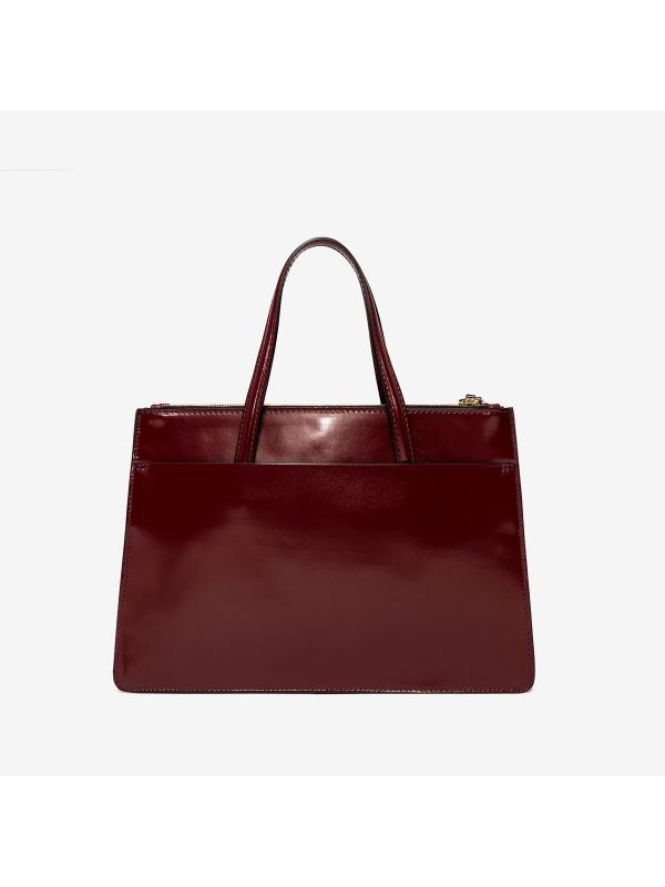 GIANNI CHIARINI "Empire" shopping due manici pelle liscia Bordeaux