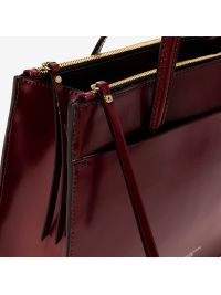 GIANNI CHIARINI "Empire" shopping due manici pelle liscia Bordeaux