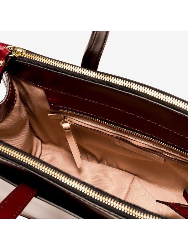 GIANNI CHIARINI "Empire" shopping due manici pelle liscia Bordeaux