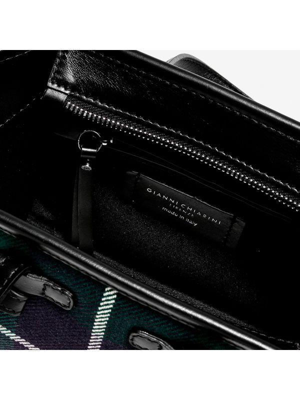 GIANNI CHIARINI "Miss marcella" tessuto quadri verdone/blu