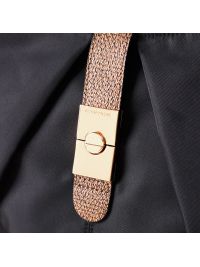 BORBONESE Hobo bag tessuto nero con fibbia oro