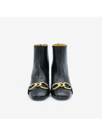 MARA BINI Stivaletto tacco 50 pelle + morsetto oro Nero