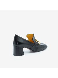 MARA BINI Mocassino pelle + morsetto tacco 50 Nero