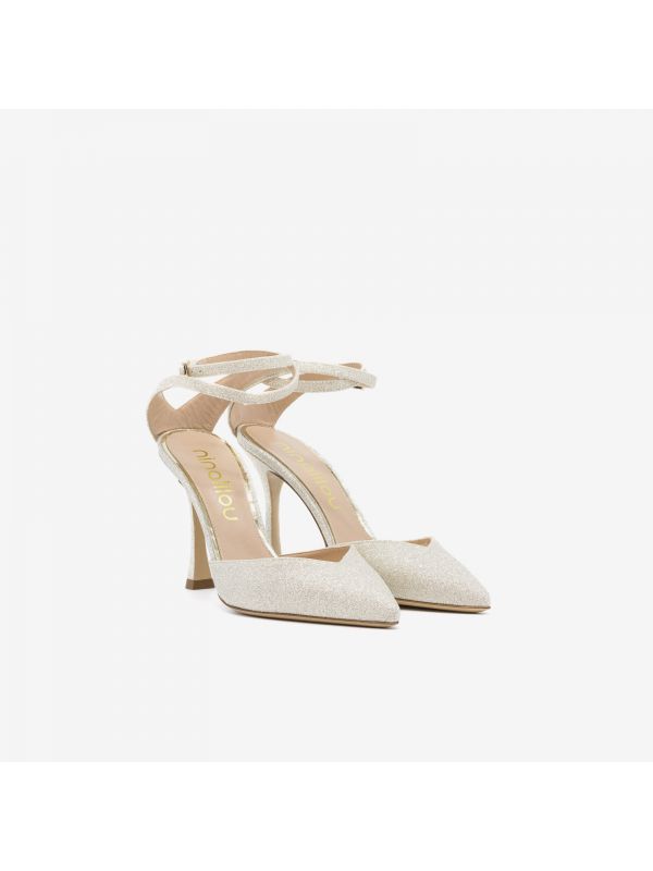 NINALILOU Slingback tc 90 pelle laminata Avorio NINALILOU Slingback tc 90 pelle laminata Avorio