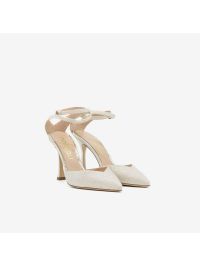 NINALILOU Slingback tc 90 pelle laminata Avorio