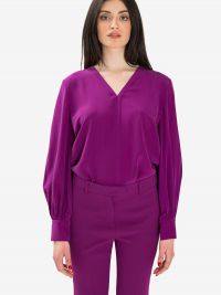 MAX MARA STUDIO Blusa m/l scollo a v seta Bouganville