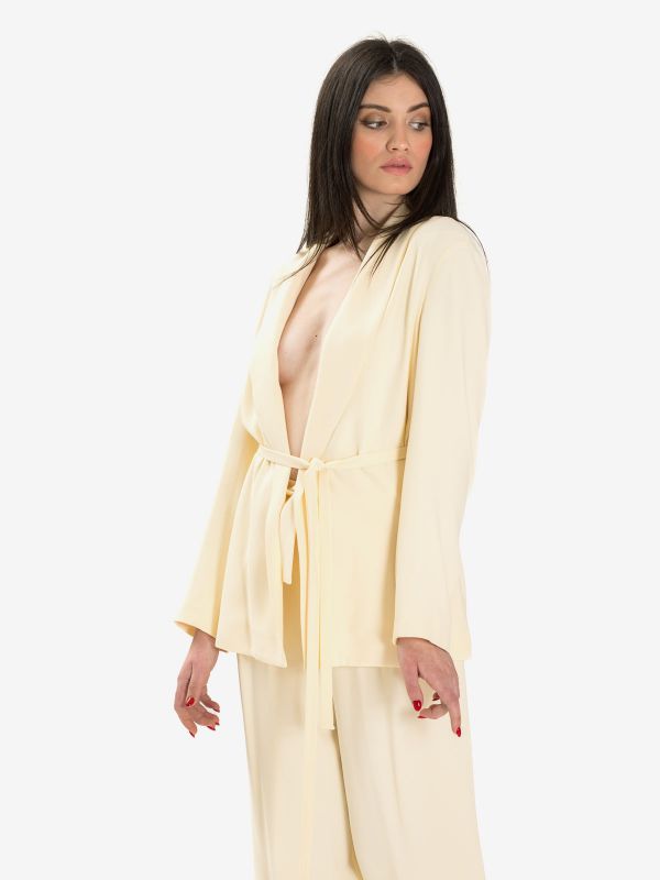 ERIKA CAVALLINI Blazer con spacchi Panna