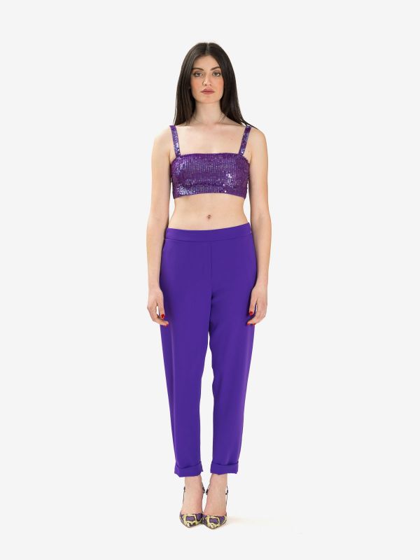 P.A.R.O.S.H. Pantalone cady stretto Viola