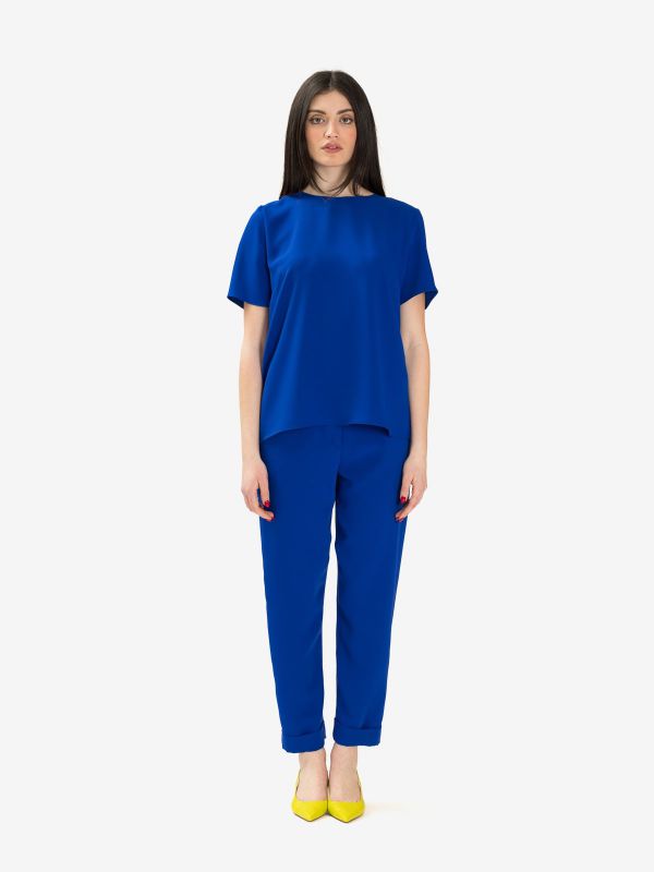 P.A.R.O.S.H. Pantalone cady stretto Bluette