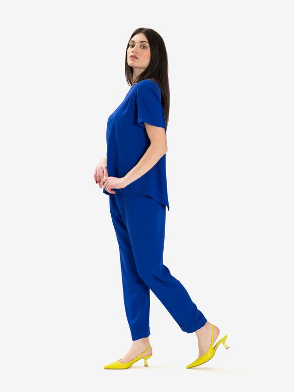 P.A.R.O.S.H. Pantalone cady stretto Bluette