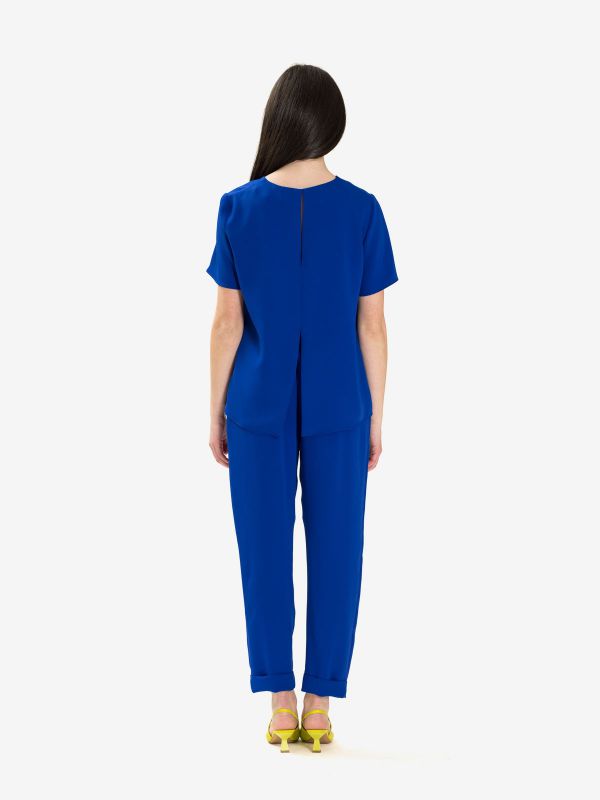 P.A.R.O.S.H. Pantalone cady stretto Bluette