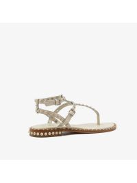 A.S.H. Sandalo infradito pelle con borchie Panna
