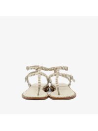 A.S.H. Sandalo infradito pelle con borchie Panna