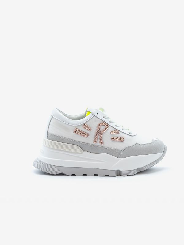 RUCOLINE Sneaker pelle con riporti rosa/giallo fluo RUCOLINE Sneaker pelle con riporti rosa/giallo fluo