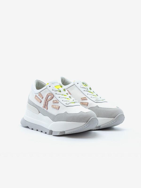 RUCOLINE Sneaker pelle con riporti rosa/giallo fluo RUCOLINE Sneaker pelle con riporti rosa/giallo fluo