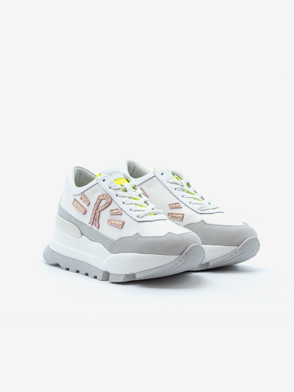 RUCOLINE Sneaker pelle con riporti rosa/giallo fluo RUCOLINE Sneaker pelle con riporti rosa/giallo fluo