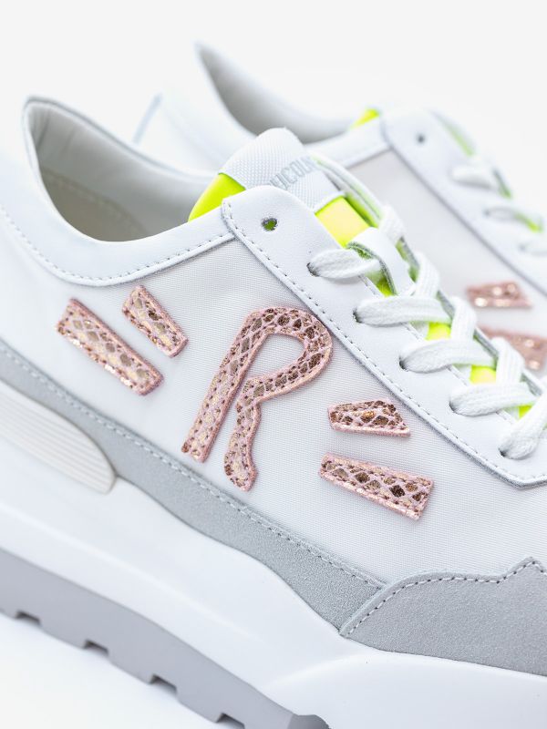 RUCOLINE Sneaker pelle con riporti rosa/giallo fluo RUCOLINE Sneaker pelle con riporti rosa/giallo fluo