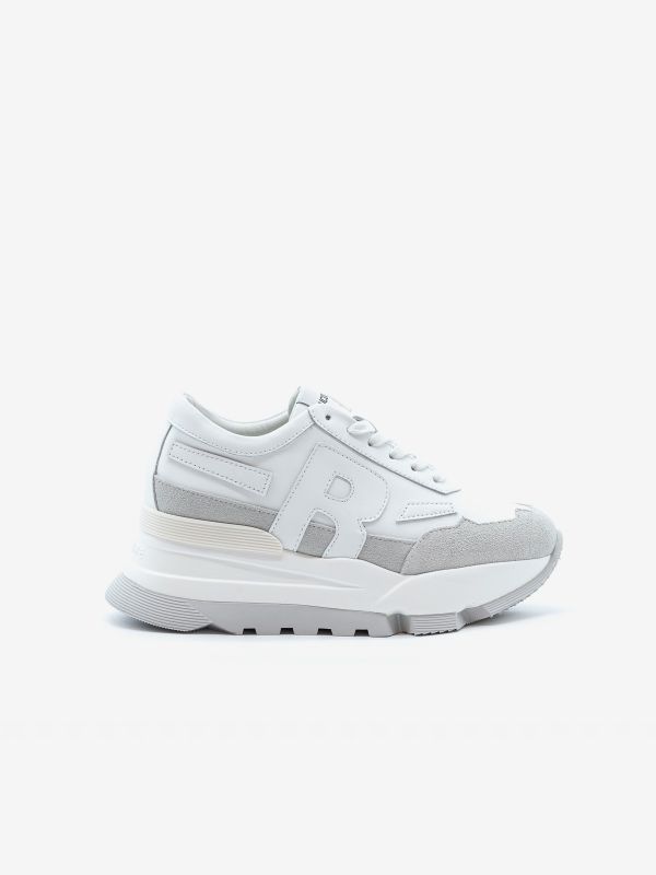 RUCOLINE Sneaker pelle fondo gomma 7 cm Bianco RUCOLINE Sneaker pelle fondo gomma 7 cm Bianco