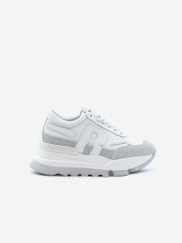 RUCOLINE Sneaker pelle fondo gomma 7 cm Bianco