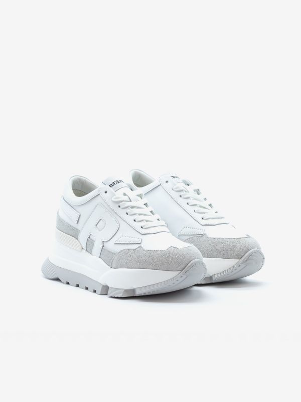 RUCOLINE Sneaker pelle fondo gomma 7 cm Bianco RUCOLINE Sneaker pelle fondo gomma 7 cm Bianco