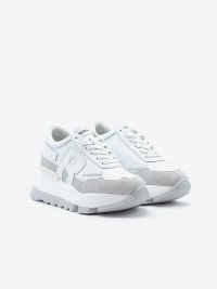 RUCOLINE Sneaker pelle fondo gomma 7 cm Bianco