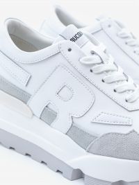 RUCOLINE Sneaker pelle fondo gomma 7 cm Bianco