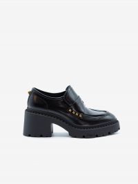 A.S.H. Mocassino pelle con borchie oro tc 6 cm Nero