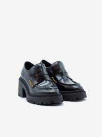 A.S.H. Mocassino pelle con borchie oro tc 6 cm Nero