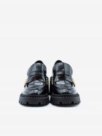 A.S.H. Mocassino pelle con borchie oro tc 6 cm Nero