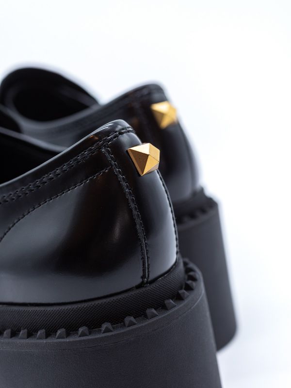 A.S.H. Mocassino pelle con borchie oro tc 6 cm Nero A.S.H. Mocassino pelle con borchie oro tc 6 cm Nero