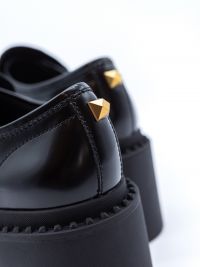 A.S.H. Mocassino pelle con borchie oro tc 6 cm Nero
