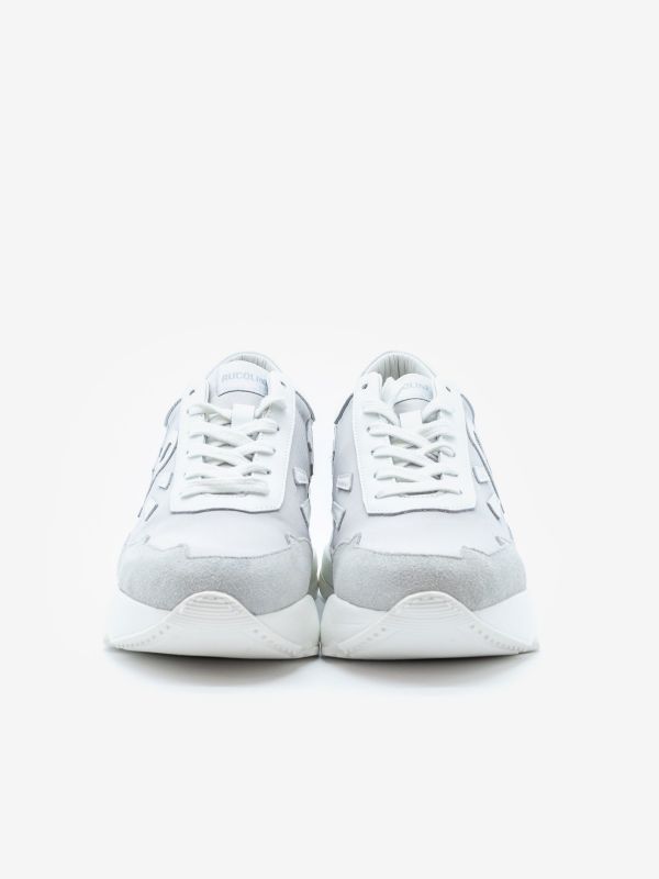 RUCOLINE Sneaker pelle con inserti argento fondo gomma 5 cm Grigio RUCOLINE Sneaker pelle con inserti argento fondo gomma 5 cm Grigio