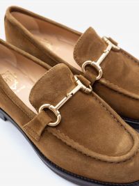 FRANCO RUSSO Mocassino basso camoscio Cuoio