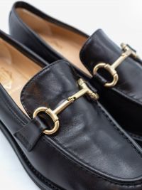 FRANCO RUSSO Mocassino con morsetto pelle Nero