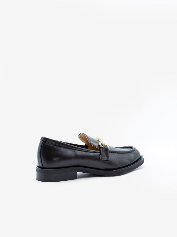 FRANCO RUSSO Mocassino con morsetto pelle Nero FRANCO RUSSO Mocassino con morsetto pelle Nero