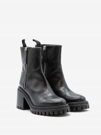 HALMANERA Stivaletto fondo gomma tc 60 due zip pelle Nero