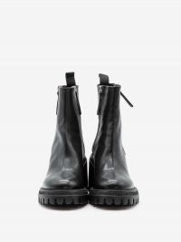 HALMANERA Stivaletto fondo gomma tc 60 due zip pelle Nero