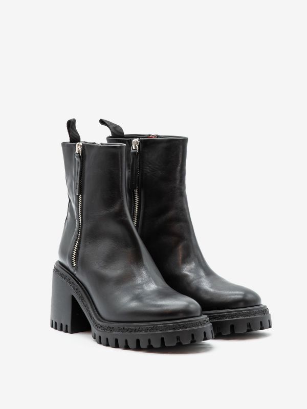 HALMANERA Stivaletto fondo gomma tc 60 due zip pelle Nero HALMANERA Stivaletto fondo gomma tc 60 due zip pelle Nero