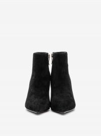 JEANNOT Stivaletto tacco 7 cm camoscio a punta Nero