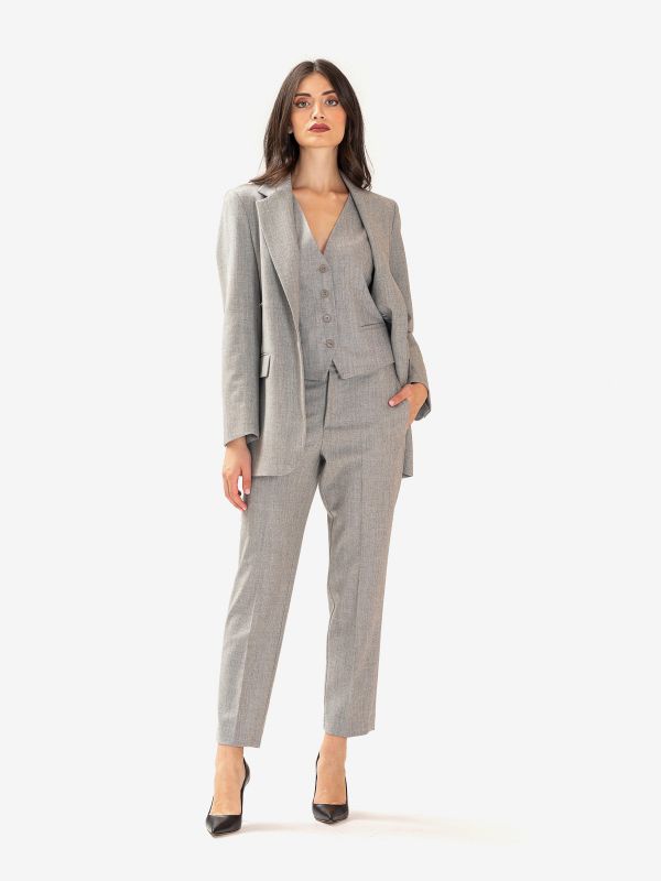 P.A.R.O.S.H. Pantalone sigaretta frescolana Grigio