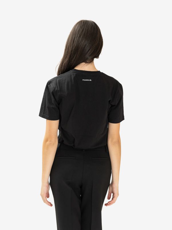 P.A.R.O.S.H. T-shirt m/c con strass argento Nero