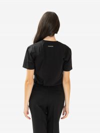 P.A.R.O.S.H. T-shirt m/c con strass argento Nero