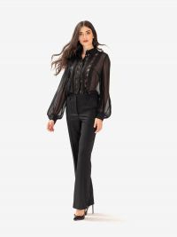 P.A.R.O.S.H. Camicia seta m/l con pizzo Nero